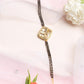 Women's Black Gold-Polished Kundan Mangalsutra Bracelet - Ruby Raang - Swadesiicart