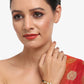 Black Gold-Toned Kundan Bracelet Mangalsutra - Ruby Raang - Swadesiicart