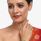 Black Gold-Polished Kundan Bracelet Mangalsutra - Ruby Raang - Swadesiicart