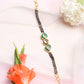 Black Gold-Polished Kundan Bracelet Mangalsutra - Ruby Raang - Ruby Raang Studio