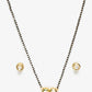 Black Gold-Toned Kundan Mangalsutra With Studs - Ruby Raang - Swadesiicart