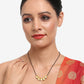 Black Gold-Polished Beaded White Kundan Studded Mangalsutra - Ruby Raang | Swadesiicart