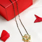 Gold-Polished Black Beaded White Kundan Studded Handcrafted Mangalsutra - Ruby Raang | Swadesiicart