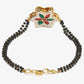 Black Gold-Polished Kundan Studded Mangalsutra Bracelet - Ruby Raang - Swadesiicart