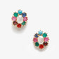 Multicoloured Gold-Toned Contemporary Studs Earrings - Ruby Raang - Swadesiicart