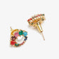 Multicoloured Gold-Toned Contemporary Studs Earrings - Ruby Raang - Swadesiicart