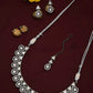 Silver Kundan Choker With Earrings And Maang Tikka - Ruby Raang | Swadesiicart
