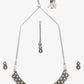 Silver Kundan Choker With Earrings And Maang Tikka - Ruby Raang | Swadesiicart
