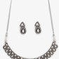 Silver Kundan Choker With Earrings And Maang Tikka - Ruby Raang | Swadesiicart