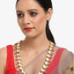 Gold-Polished Pink Kundan Pearls Studded Necklace - Ruby Raang | Swadesiicart