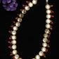 Gold-Polished Pink Kundan Pearls Studded Necklace - Ruby Raang | Swadesiicart