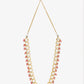 Gold-Polished Pink Kundan Pearls Studded Necklace - Ruby Raang | Swadesiicart