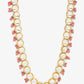 Gold-Polished Pink Kundan Pearls Studded Necklace - Ruby Raang | Swadesiicart