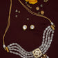 Gold-Polished White Kundan Stone Studded Handcrafted Jewellery Set - Ruby Raang - Swadesiicart