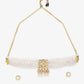 Gold-Polished White Kundan Stone Studded Handcrafted Jewellery Set - Ruby Raang - Swadesiicart