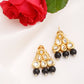 Black Contemporary Drop Earrings - Ruby Raang - Ruby Raang Studio