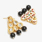 Black Contemporary Drop Earrings - Ruby Raang - Swadesiicart