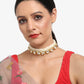 Gold-Toned White Gold-Polished Handcrafted Necklace - Ruby Raang | Swadesiicart