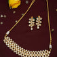 Gold-Polished White Kundan-Studded Pearls Beaded Handcrafted Jewellery Set - Ruby Raang - Swadesiicart