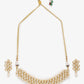 Gold-Polished White Kundan-Studded Pearls Beaded Handcrafted Jewellery Set - Ruby Raang - Swadesiicart