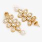 Gold-Polished White Kundan-Studded Pearls Beaded Handcrafted Jewellery Set - Ruby Raang - Swadesiicart