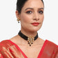 White Black Gold-Polished Kundan-Studded Jewellery Set - Ruby Raang - Ruby Raang Studio