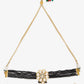 White Black Gold-Polished Kundan-Studded Jewellery Set - Ruby Raang - Swadesiicart