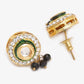 White Black Gold-Polished Kundan-Studded Jewellery Set - Ruby Raang - Swadesiicart