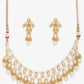 Gold-Polished White Kundan Stone Studded Jewellery Set - Ruby Raang - Swadesiicart