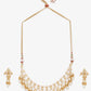 Gold-Polished White Kundan Stone Studded Jewellery Set - Ruby Raang - Swadesiicart
