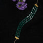 Gold-Toned Green Emerald Gold-Polished Layered Choker - Ruby Raang | Swadesiicart