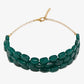 Gold-Toned Green Emerald Gold-Polished Layered Choker - Ruby Raang | Swadesiicart