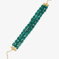 Gold-Toned Green Emerald Gold-Polished Layered Choker - Ruby Raang | Swadesiicart