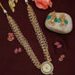 Gold-Polished Green White Kundan Studded Layered Jewellery Set - Ruby Raang - Swadesiicart