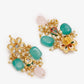 Gold-Polished Green White Kundan Studded Layered Jewellery Set - Ruby Raang - Swadesiicart