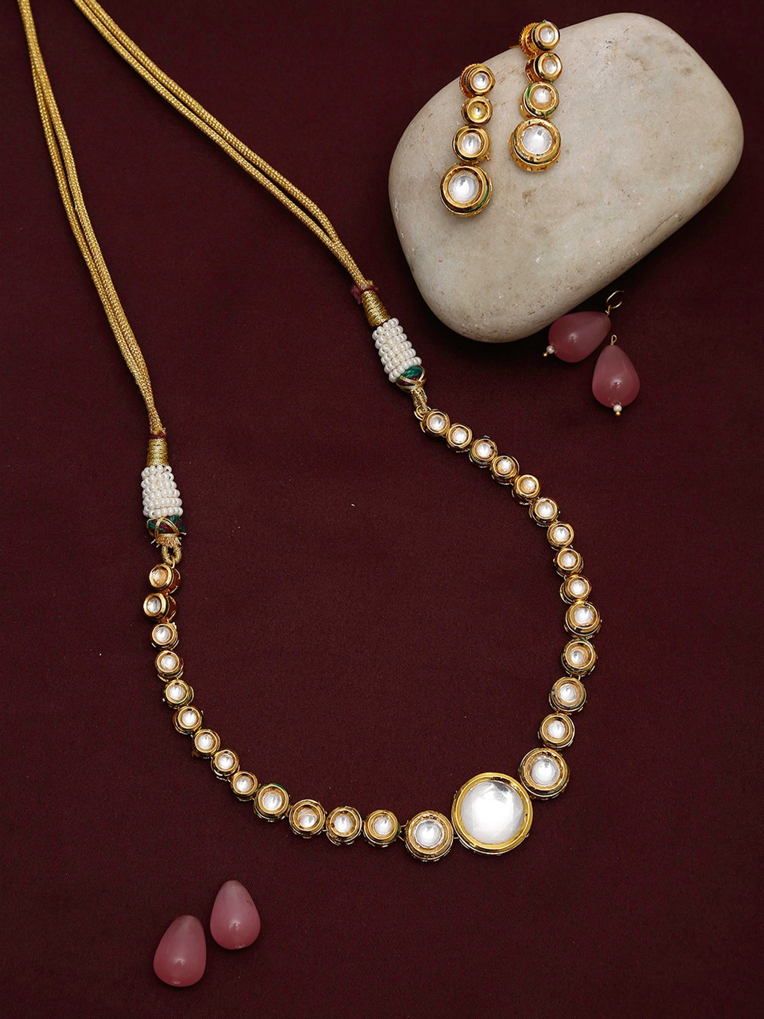 Women's Choker With Earrings - Ruby Raang | Swadesiicart