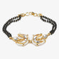 Women's Black Gold-Toned Multistrand Mangalsutra Bracelet - Ruby Raang - Swadesiicart
