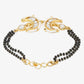 Women's Black Gold-Toned Multistrand Mangalsutra Bracelet - Ruby Raang - Swadesiicart