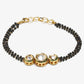 Black Gold-Toned Kundan Mangalsutra Bracelet - Ruby Raang - Swadesiicart