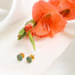 Green Gold-Toned Contemporary Studs Earrings - Ruby Raang - Ruby Raang Studio