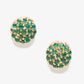 Green Gold-Toned Contemporary Studs Earrings - Ruby Raang - Swadesiicart