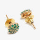 Green Gold-Toned Contemporary Studs Earrings - Ruby Raang - Swadesiicart