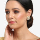 Gold-Toned Floral Kundan Studded Studs Earrings - Ruby Raang - Swadesiicart