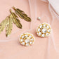 Gold-Toned Floral Kundan Studded Studs Earrings - Ruby Raang - Ruby Raang Studio