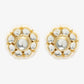 Gold-Toned Floral Kundan Studded Studs Earrings - Ruby Raang - Swadesiicart
