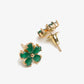 Green Contemporary Studs Earrings - Ruby Raang - Swadesiicart