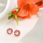 Maroon Gold-Polished Floral Studs Earrings - Ruby Raang - Ruby Raang Studio