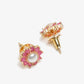 Maroon Gold-Polished Floral Studs Earrings - Ruby Raang - Swadesiicart