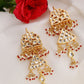 Gold-Toned Contemporary Chandbalis Earrings - Ruby Raang | Swadesiicart