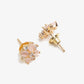 Gold-Polished Pink Floral Studs Earrings - Ruby Raang - Swadesiicart